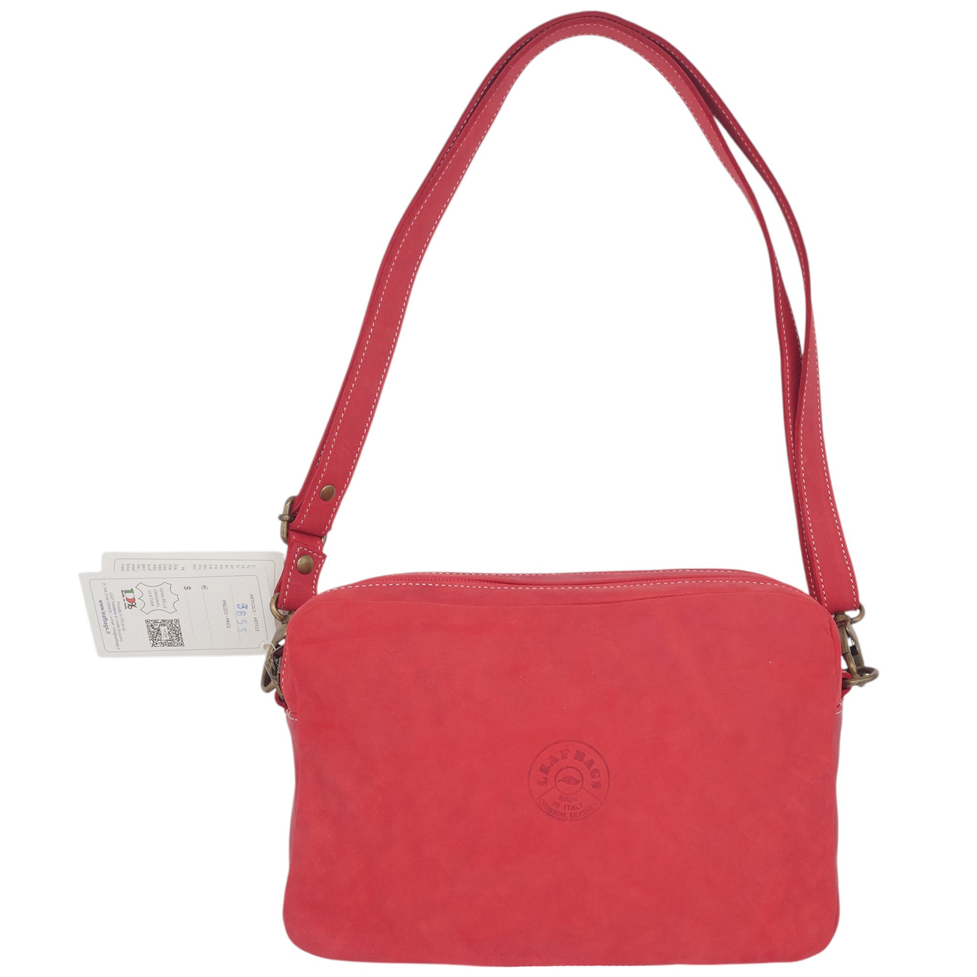 '- ["Accessori","Artigianato","Borse","Donna","Leaf Bags","Nuovo","Ultima Taglia"] - Leaf Bags Borsa Rosso Pelle Invecchiato 3653I - Lupis SRL