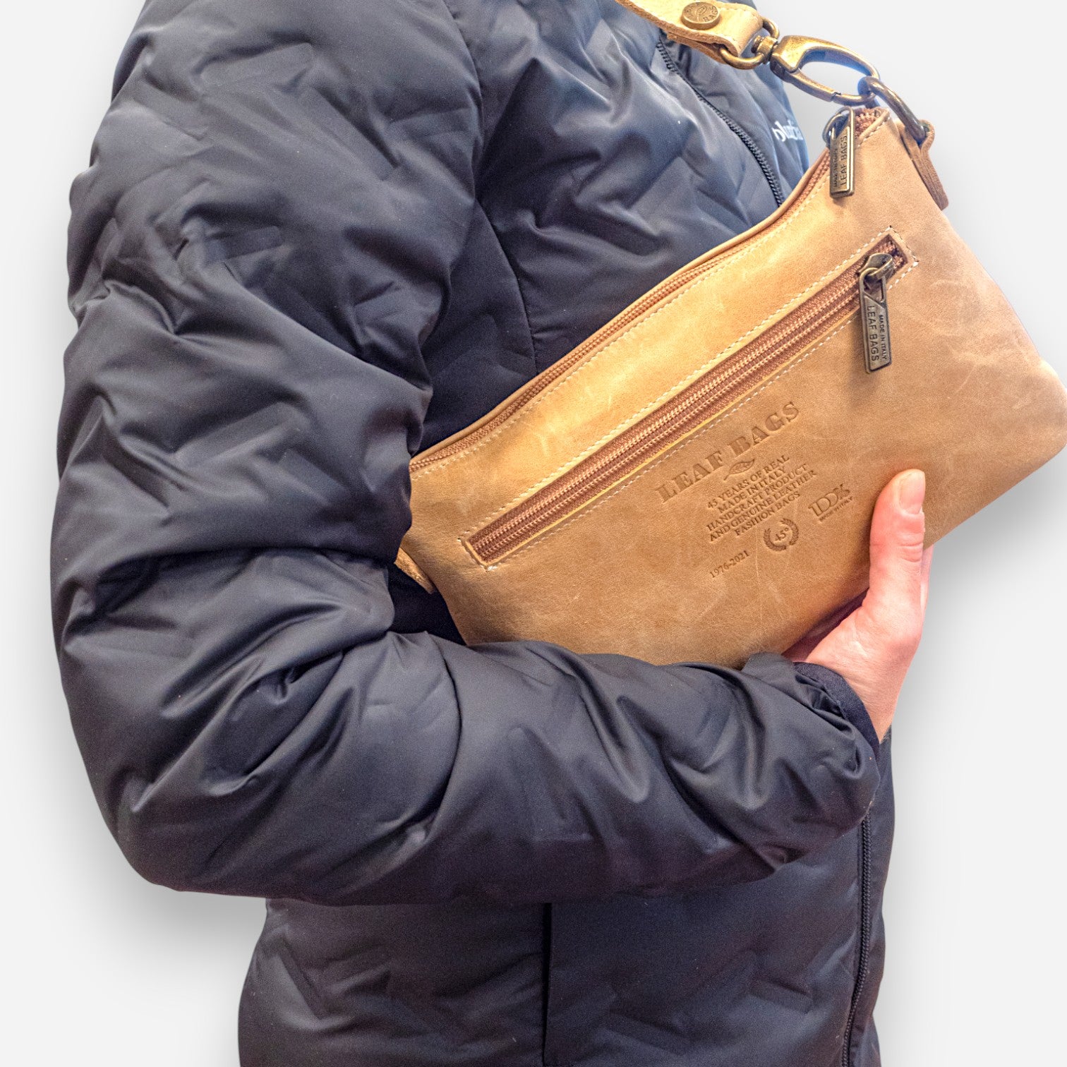 Leaf Bags Beige Aged Leather Bag 3556I