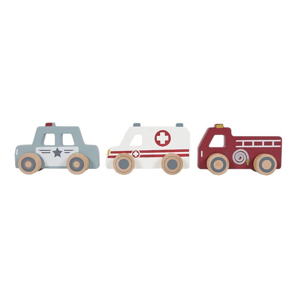 '- ["Accessori","FW25","Giocattoli","Infant","Kids","Little Dutch","Toddler"] - Giocattolo Little Dutch Set veicoli primo soccorso In Legno LD4388 - Lupis SRL