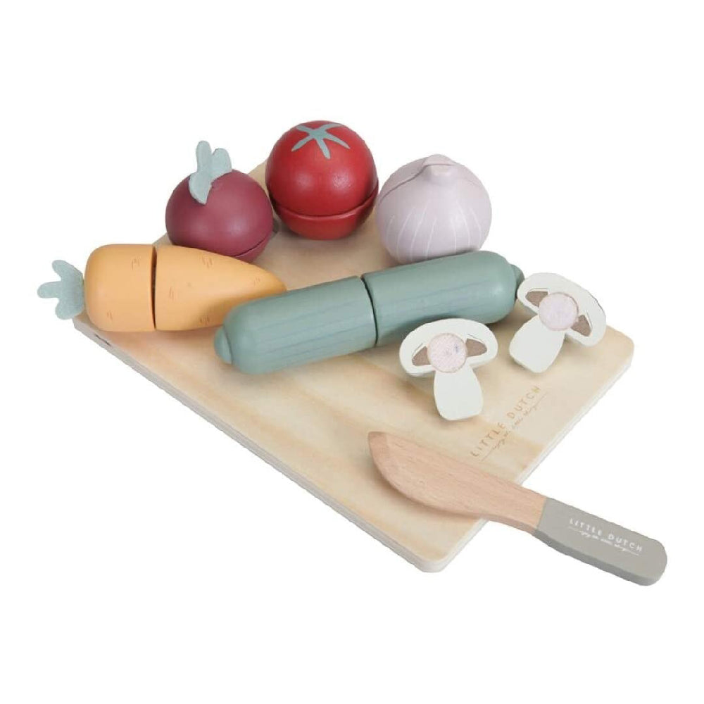 '- ["Accessori","FW25","Giocattoli","Infant","Kids","Little Dutch","Toddler"] - Giocattolo Little Dutch Set verdure da tagliare In Legno LD4484 - Lupis SRL