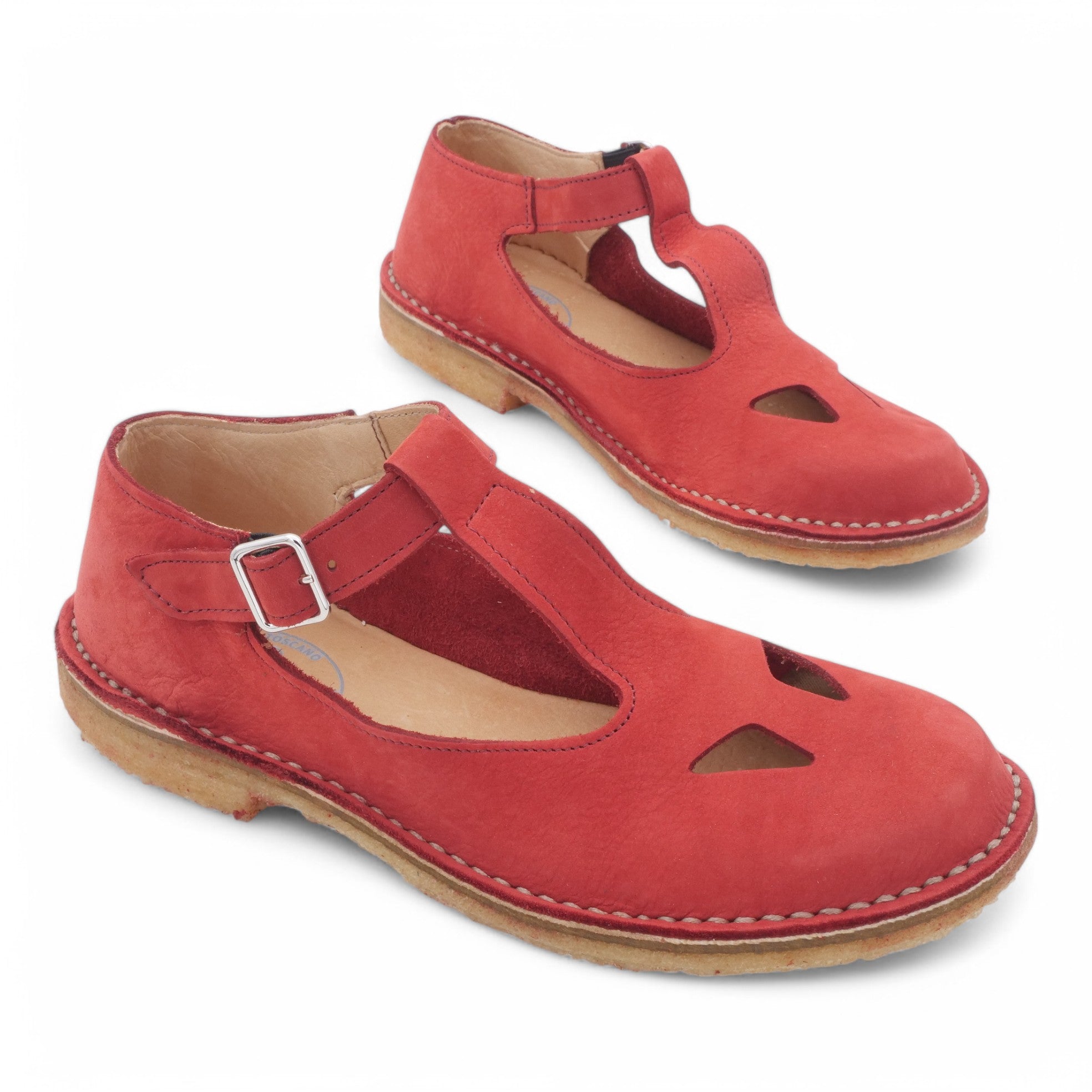'- ["Artigianato","Donna","Manufatto Toscano Vinci","PE25","Sandali Eleganti","Scarpe"] - Manufatto Toscano Vinci Nabuk Rosso 3 - Lupis SRL