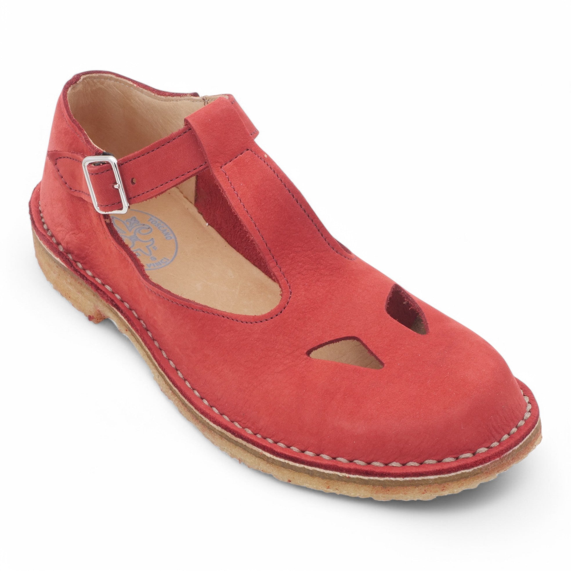 '- ["Artigianato","Donna","Manufatto Toscano Vinci","PE25","Sandali Eleganti","Scarpe"] - Manufatto Toscano Vinci Nabuk Rosso 3 - Lupis SRL