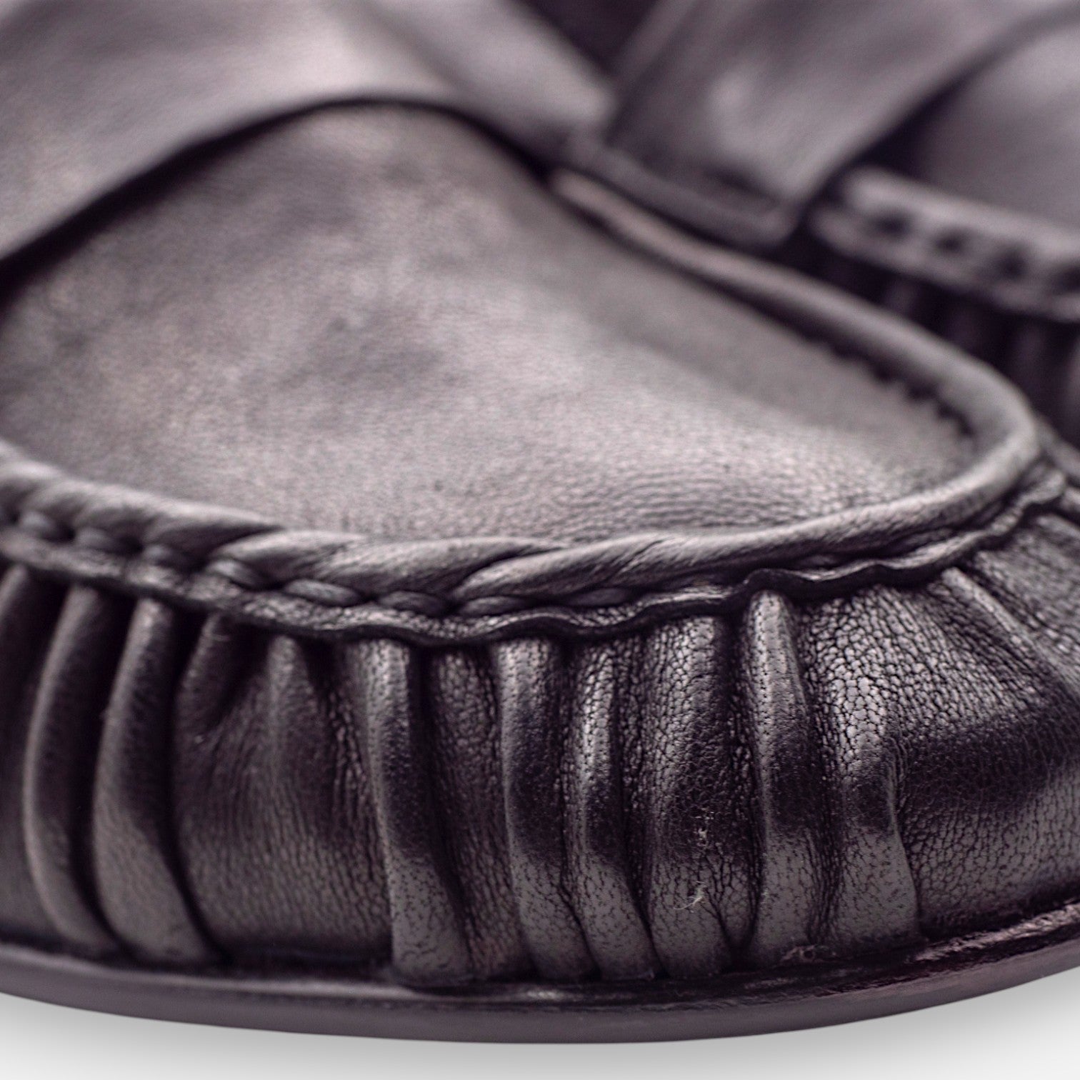 Eva Picci Ranch Women's Moccasins in Black Leather MO2599