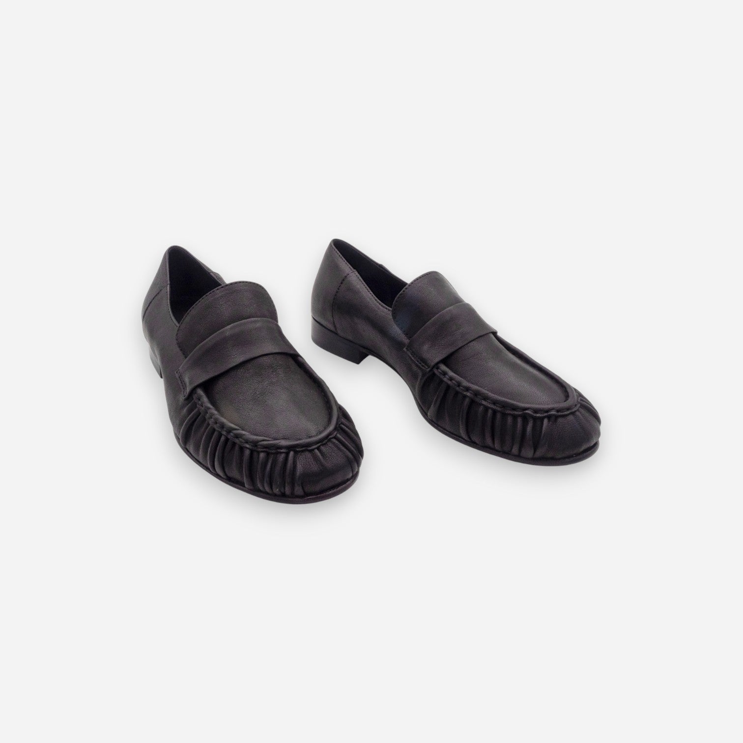 Eva Picci Ranch Women's Moccasins in Black Leather MO2599