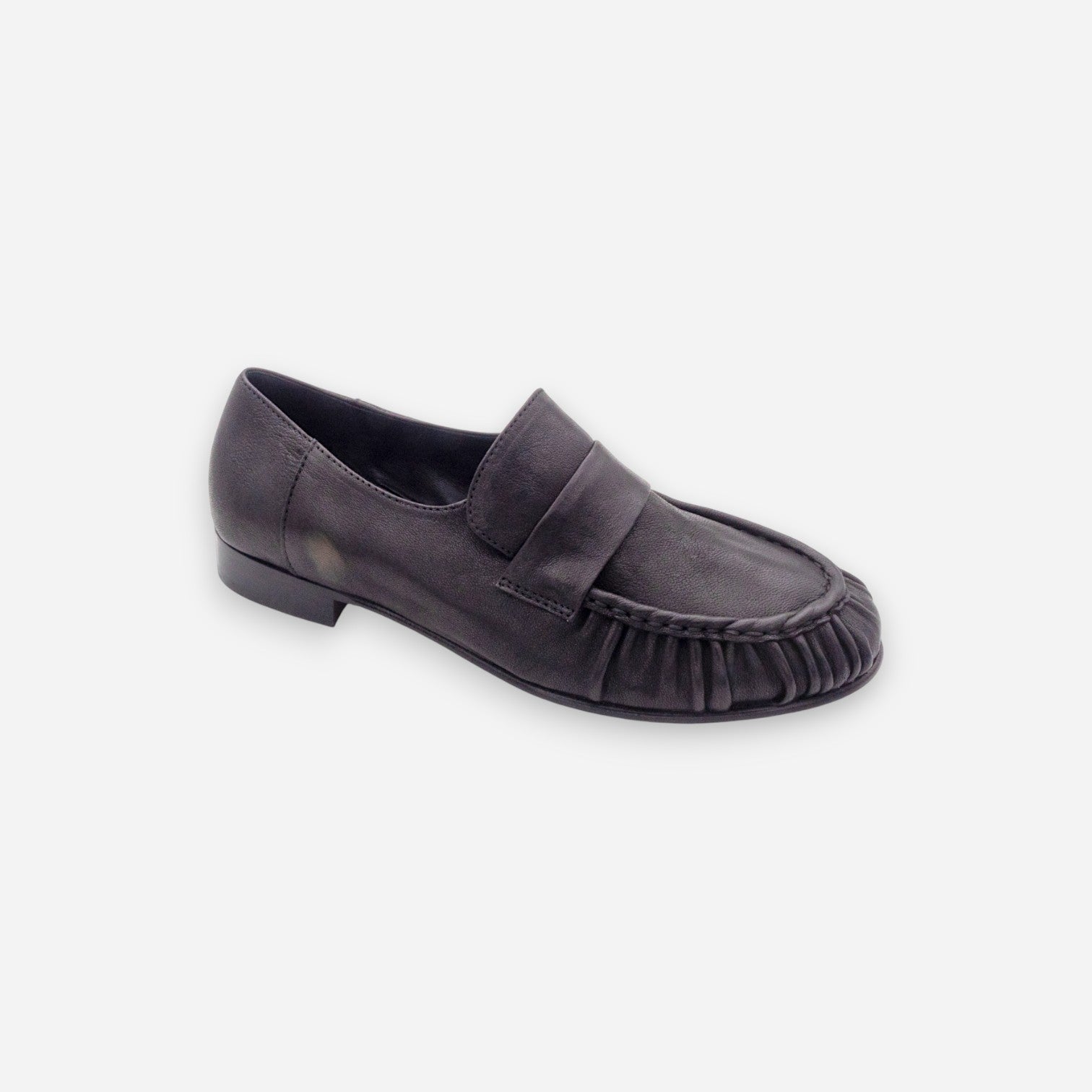 Eva Picci Ranch Women's Moccasins in Black Leather MO2599