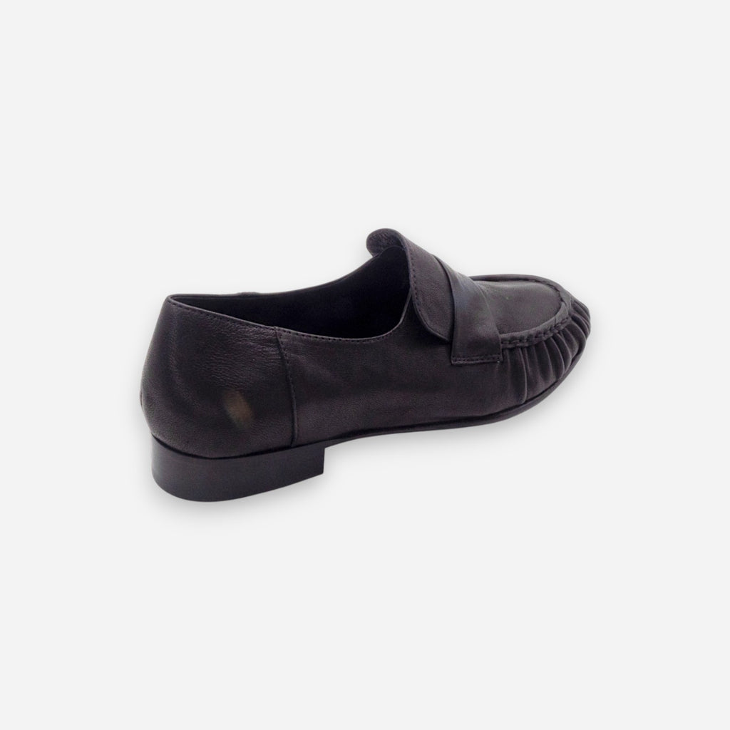 Eva Picci Ranch Women's Moccasins in Black Leather MO2599