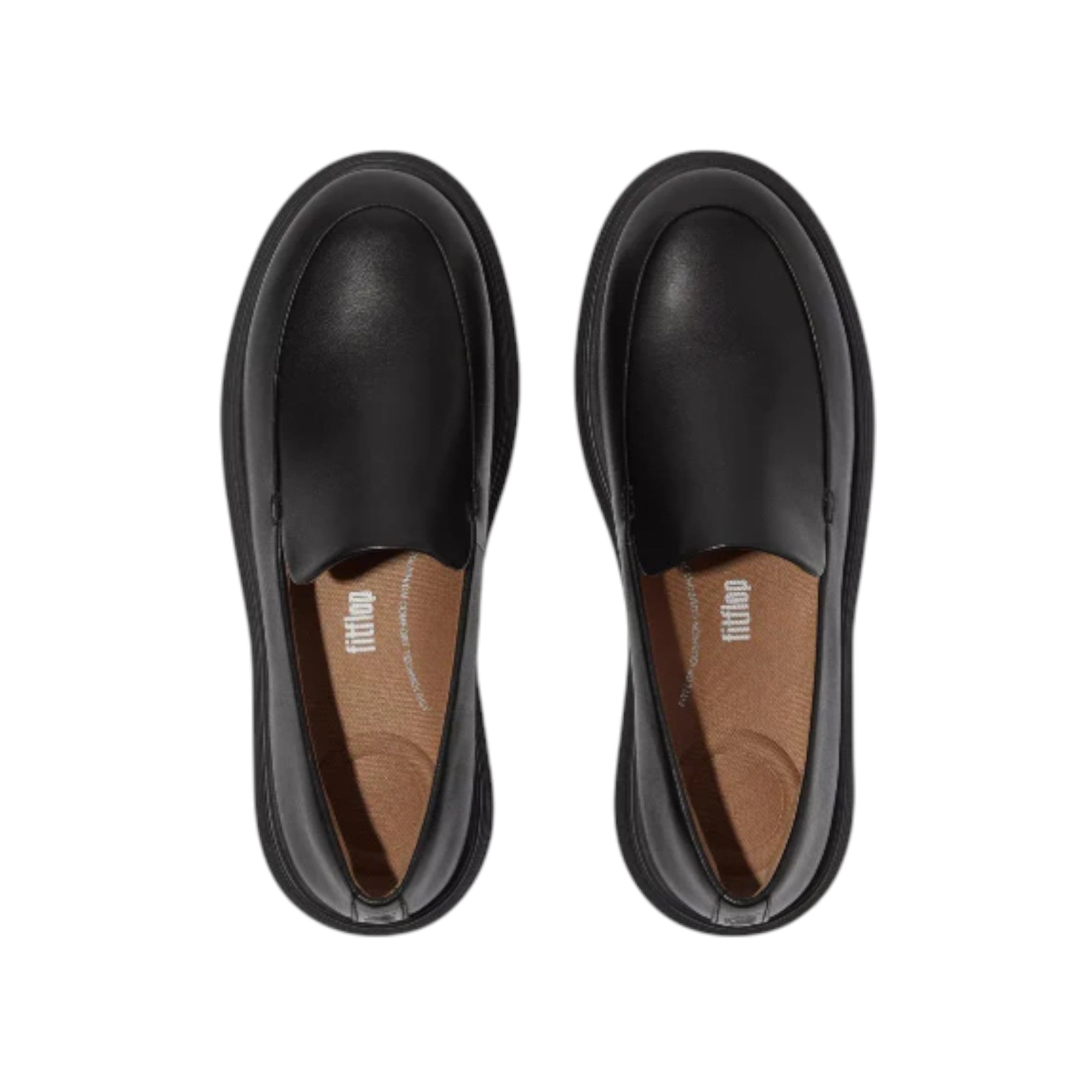 Women's Moccasins FitFlop Iq-Comff Loafers Leather Black E2W-90
