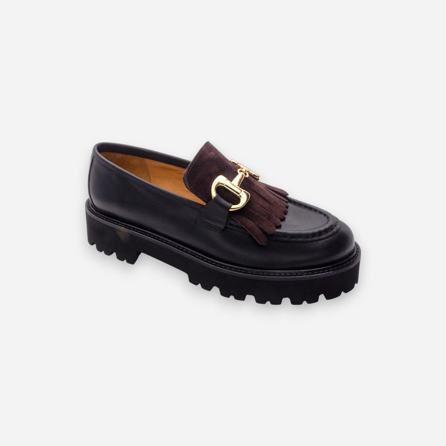 Mocassini Platform Donna Eva Picci Velour Pelle Richfield 5066