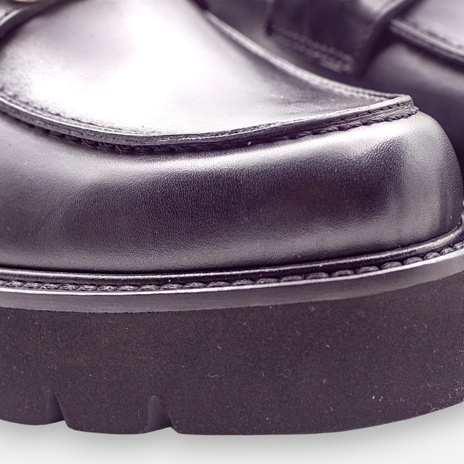 Eva Picci Women's Heeled Loafers in Black Leather Tiffany 3027