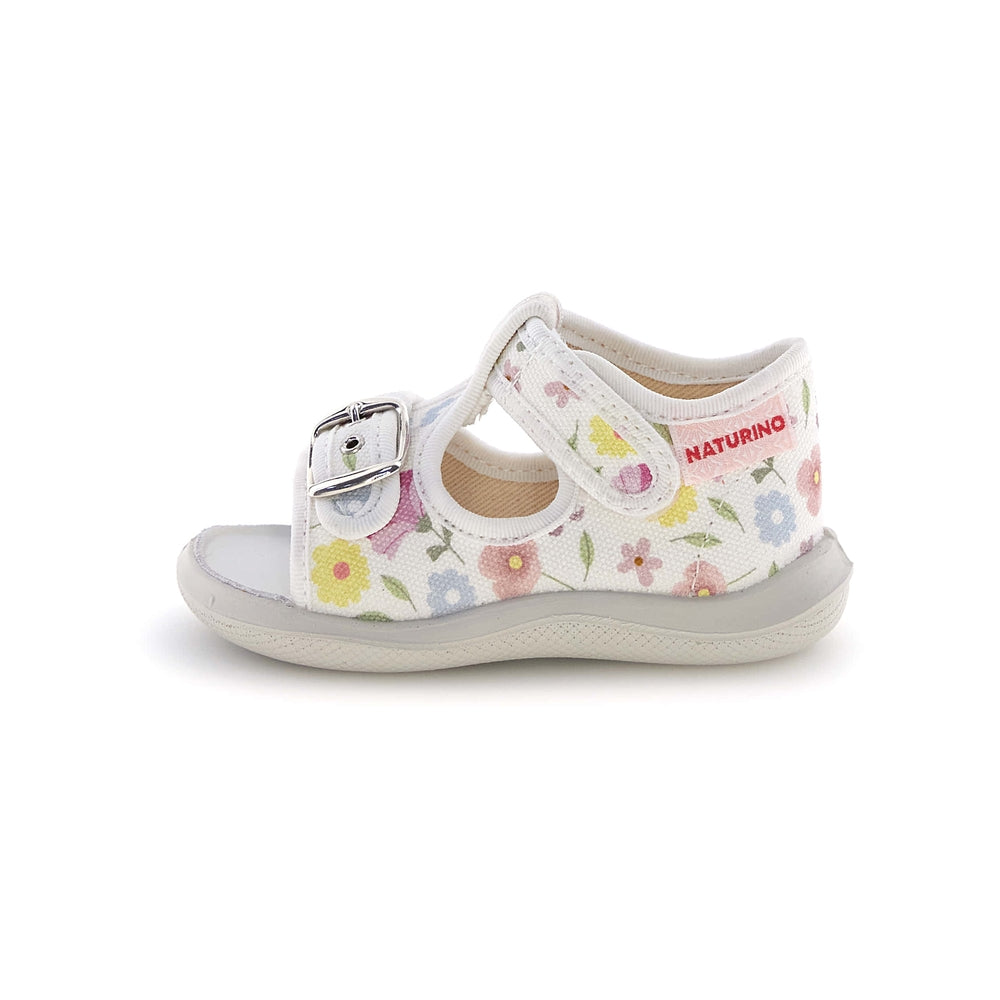 Naturino Kids' Sandals Paros Canvas Flowering White 1500757-44-0N01
