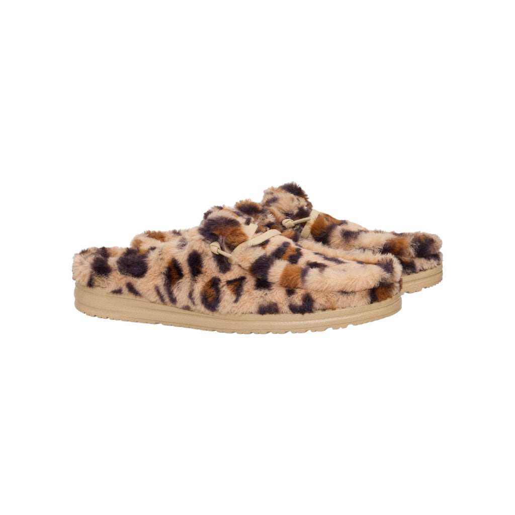 '- ["Donna","FW25","HEYDUDE","Pantofole","Sabot","Scarpe"] - Pantofole HEYDUDE Wendy Slipper Leo Fur Tan Multi 44714-2UG - Lupis SRL