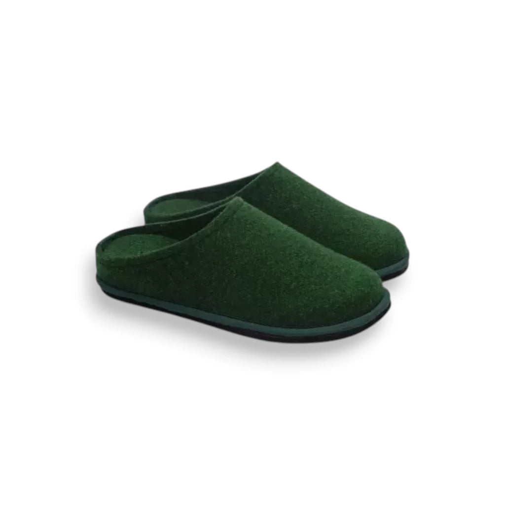 '- ["FW25","Lowenweiss","Pantofole","Scarpe","Uomo"] - Pantofole Uomo Lowenweiss Easy Con Estraibile Feltro Verde Bosco 6800MC-477 - Lupis SRL