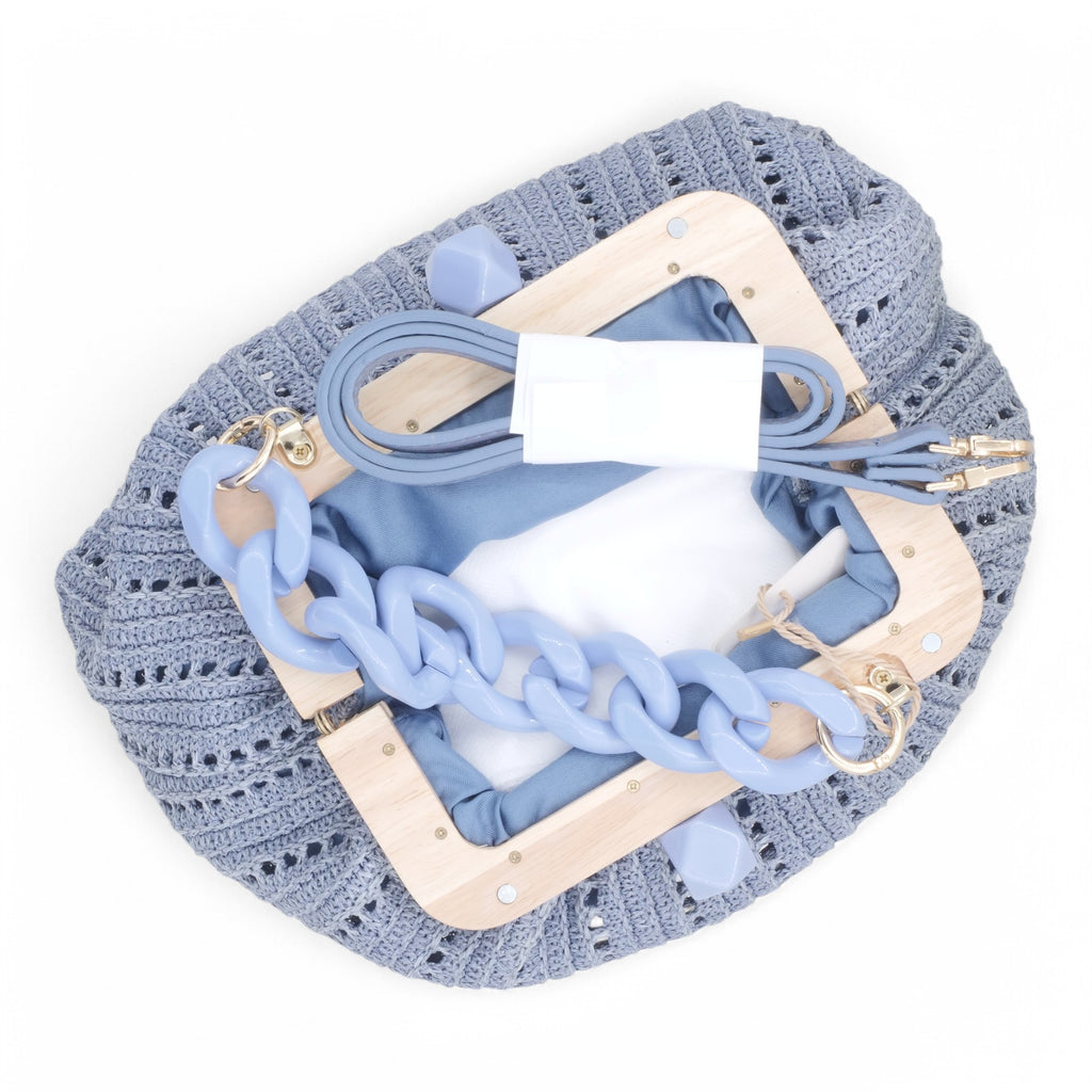 '- ["Accessori","Artigianato","Borse","Donna","Kontessa","PE25"] - Pochette L'Avventura Denim Kontessa - Lupis SRL
