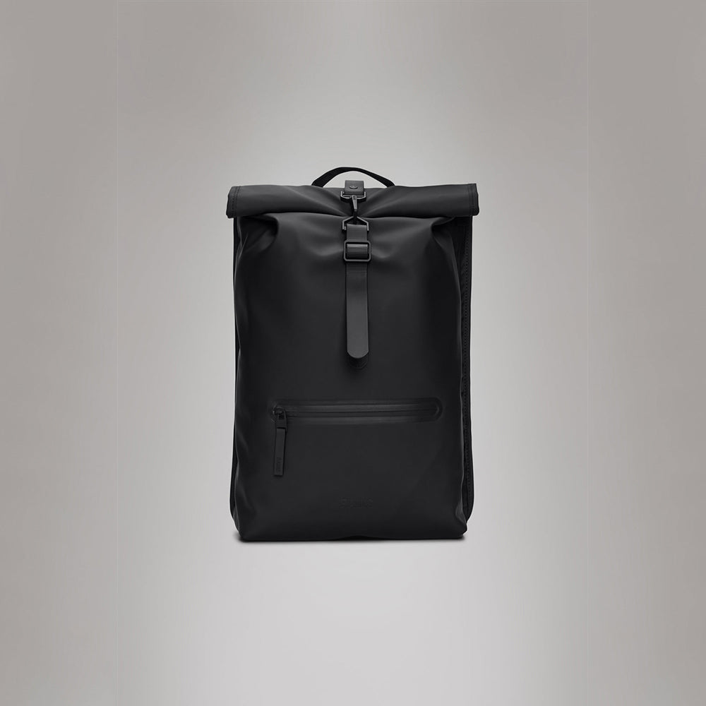 '- ["Accessori","Donna","Nuovo","PE25","Rains","Unisex","Uomo","Zaini"] - Rains Rolltop Rucksack Black W3 13320 - Lupis SRL