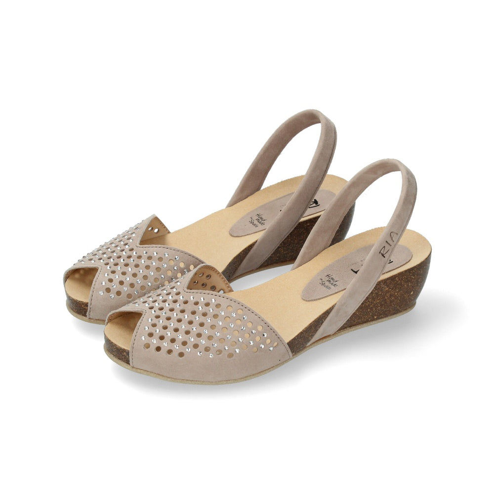 Ria Menorca Women's Sandals Suede Caramel 33219