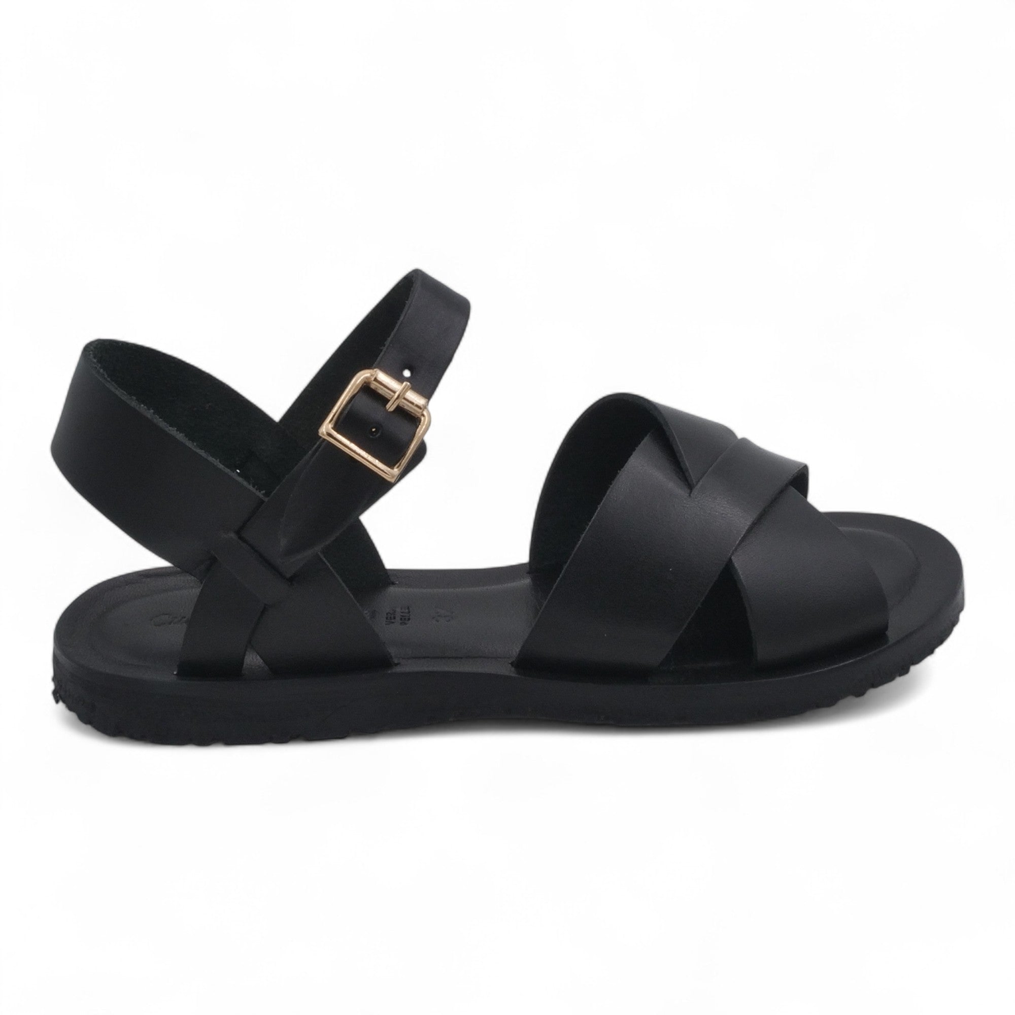 '- ["Artigianato","Cuoieria Toscana","Donna","PE25","Sandali","Sandali Eleganti","Scarpe"] - Sandali Con Cinturino Pelle Green Bay Dive Nero 124/A - Lupis SRL