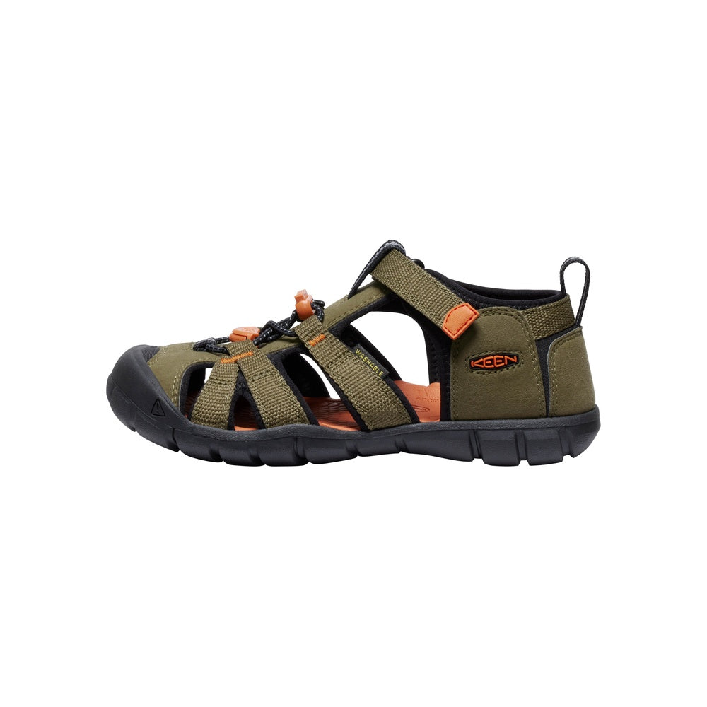 Keen Kids Seacamp II CNX Y Dark Olive Gold Flame Sandals 1028851