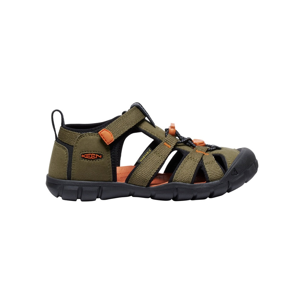 Keen Kids Seacamp II CNX Y Dark Olive Gold Flame Sandals 1028851