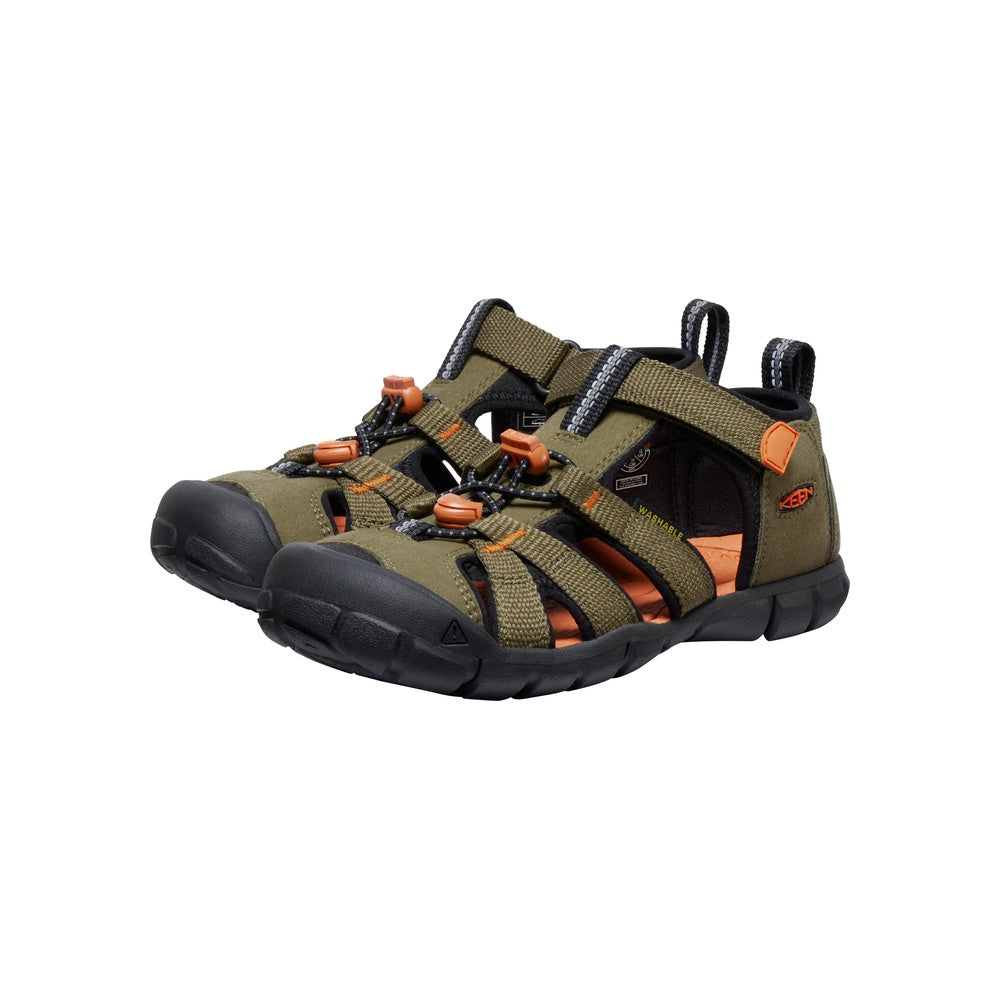 Keen Kids Seacamp II CNX Y Dark Olive Gold Flame Sandals 1028851