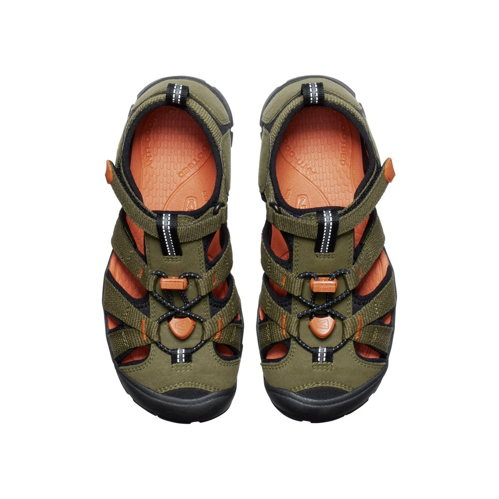Keen Kids Seacamp II CNX Y Dark Olive Gold Flame Sandals 1028851