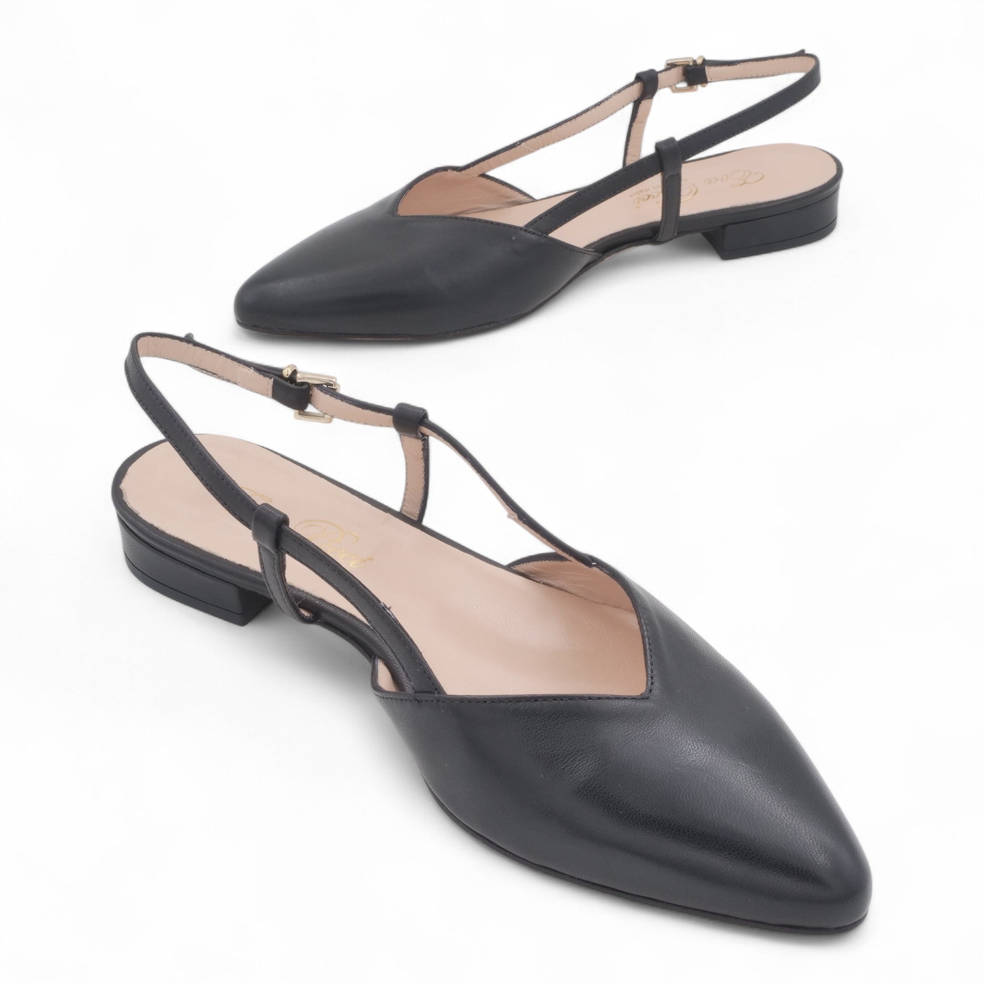 '- ["Artigianato","Donna","Eva Picci","Scarpe","Slingback","Tacco"] - Sandali con Tacco Da Donna Eva Picci Nappa Nero T Pelle S Cuoio 1198 - Lupis SRL