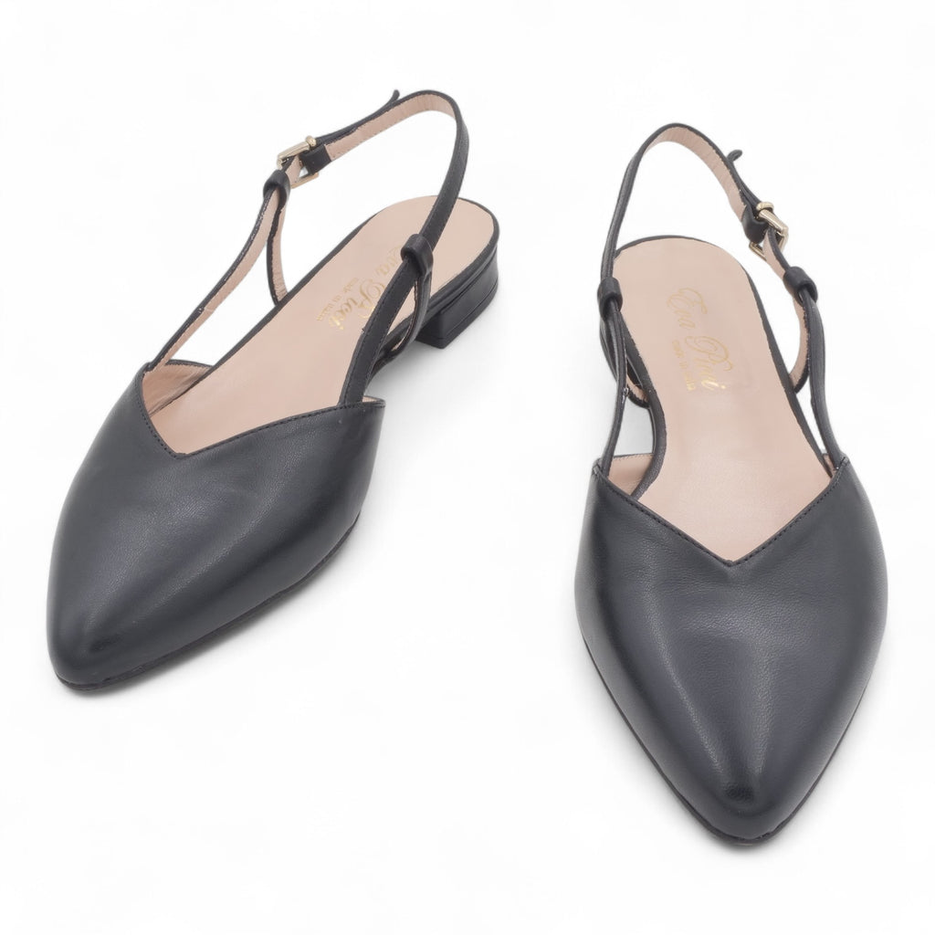 '- ["Artigianato","Donna","Eva Picci","Scarpe","Slingback","Tacco"] - Sandali con Tacco Da Donna Eva Picci Nappa Nero T Pelle S Cuoio 1198 - Lupis SRL