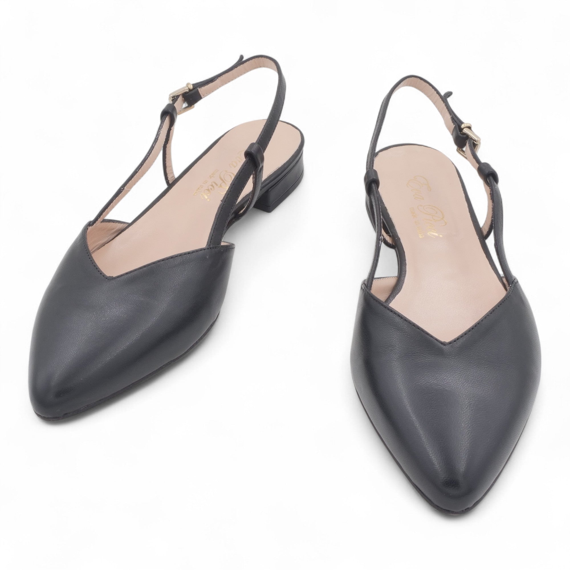 '- ["Artigianato","Donna","Eva Picci","Scarpe","Slingback","Tacco"] - Sandali con Tacco Da Donna Eva Picci Nappa Nero T Pelle S Cuoio 1198 - Lupis SRL
