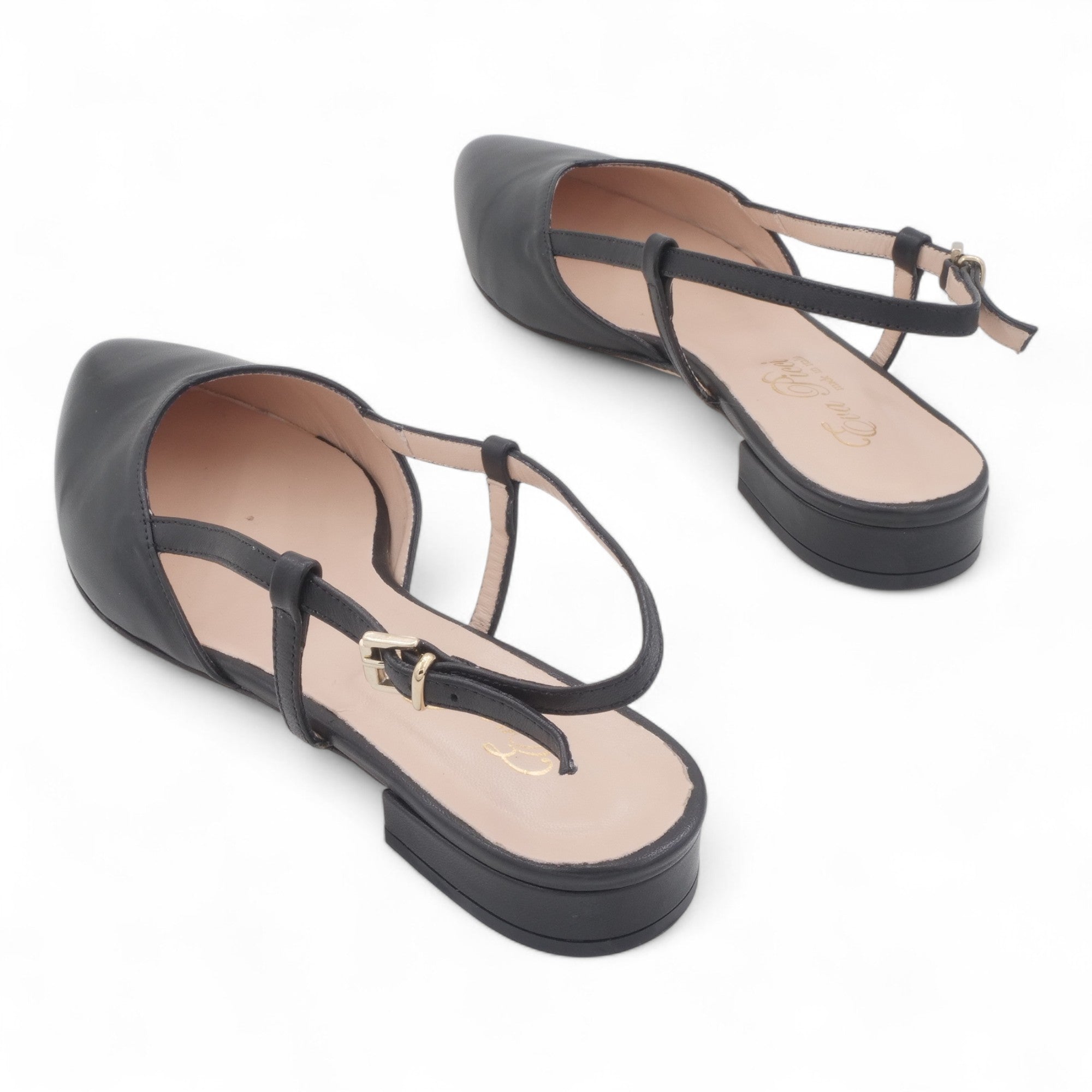 '- ["Artigianato","Donna","Eva Picci","Scarpe","Slingback","Tacco"] - Sandali con Tacco Da Donna Eva Picci Nappa Nero T Pelle S Cuoio 1198 - Lupis SRL