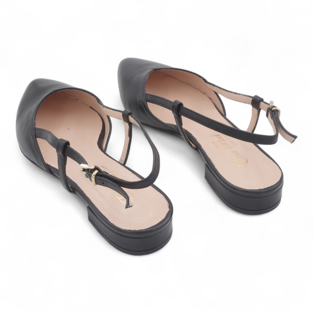 '- ["Artigianato","Donna","Eva Picci","Scarpe","Slingback","Tacco"] - Sandali con Tacco Da Donna Eva Picci Nappa Nero T Pelle S Cuoio 1198 - Lupis SRL