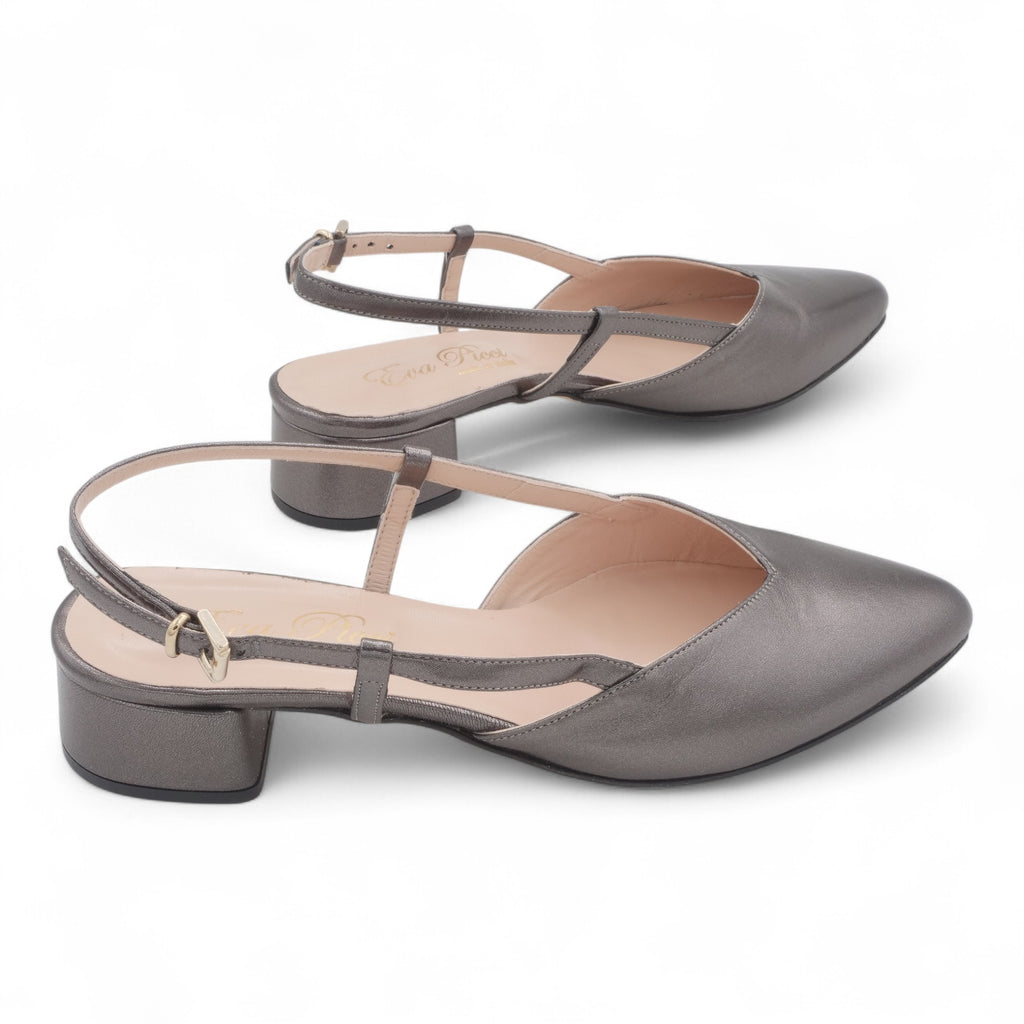 '- ["Artigianato","Donna","Eva Picci","Scarpe","Slingback","Tacco"] - Sandali con Tacco Da Donna Eva Picci Safira Canna di Fucile Pelle Cuoio 1198 - Lupis SRL