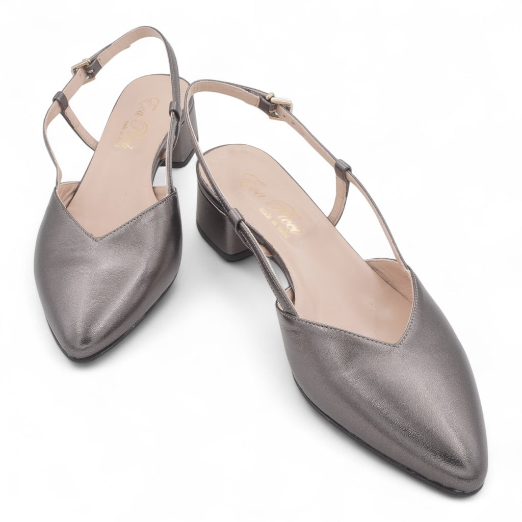 '- ["Artigianato","Donna","Eva Picci","Scarpe","Slingback","Tacco"] - Sandali con Tacco Da Donna Eva Picci Safira Canna di Fucile Pelle Cuoio 1198 - Lupis SRL