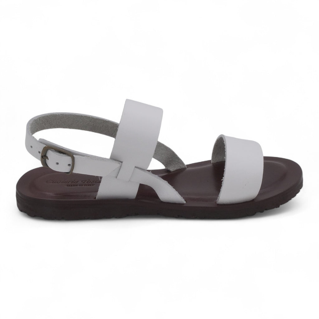'- ["Artigianato","Cuoieria Toscana","Donna","PE25","Sandali","Sandali Eleganti","Scarpe"] - Sandalo Frate Pelle Green Bay Dive Bianco 12 - Lupis SRL