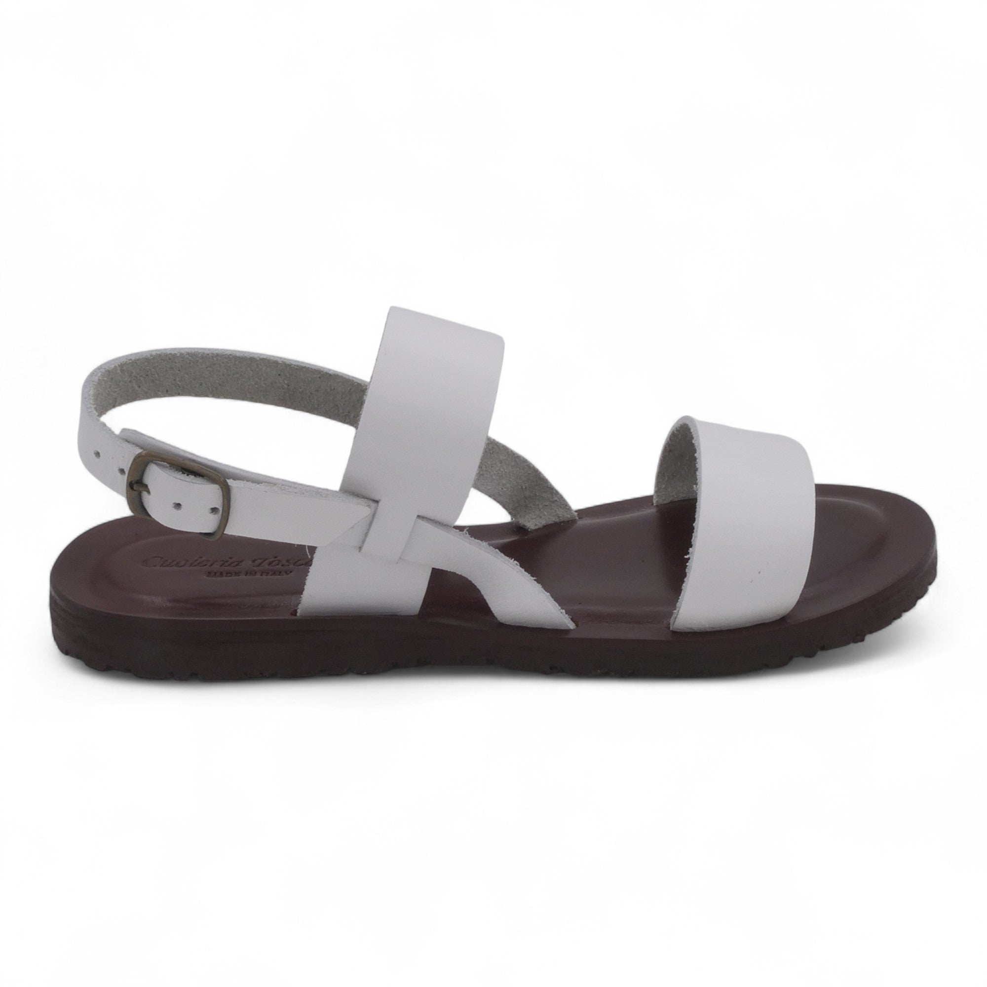 '- ["Artigianato","Cuoieria Toscana","Donna","PE25","Sandali","Sandali Eleganti","Scarpe"] - Sandalo Frate Pelle Green Bay Dive Bianco 12 - Lupis SRL