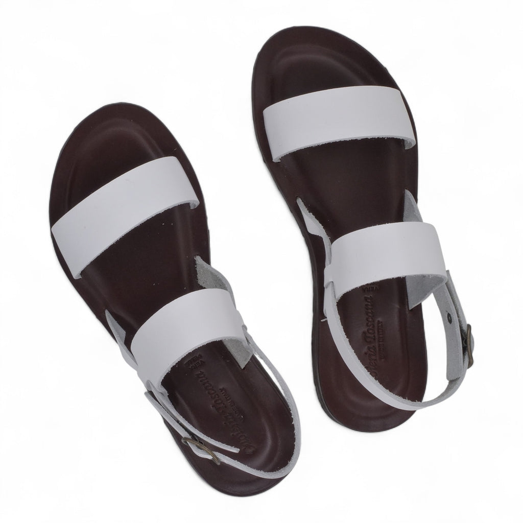 '- ["Artigianato","Cuoieria Toscana","Donna","PE25","Sandali","Sandali Eleganti","Scarpe"] - Sandalo Frate Pelle Green Bay Dive Bianco 12 - Lupis SRL