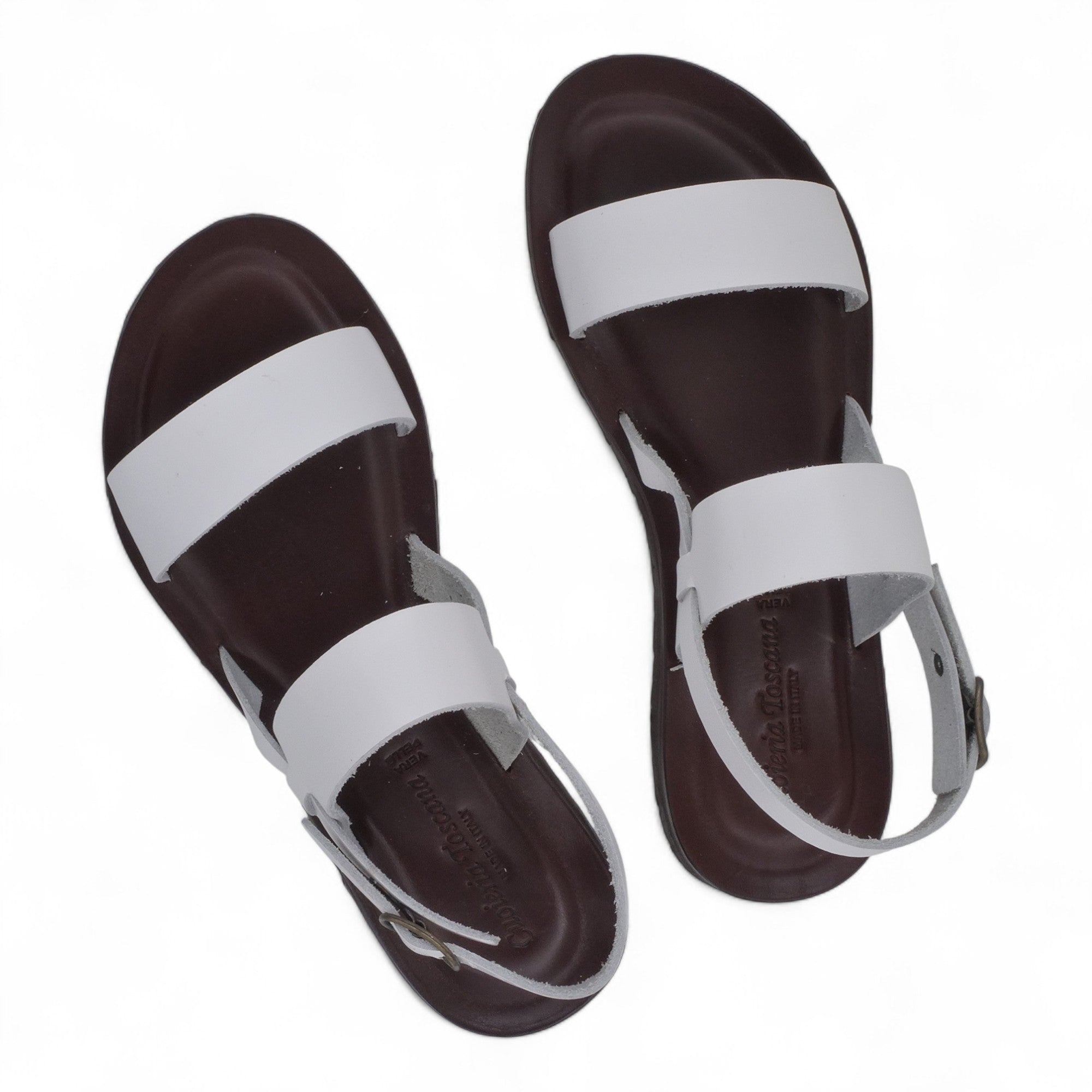 '- ["Artigianato","Cuoieria Toscana","Donna","PE25","Sandali","Sandali Eleganti","Scarpe"] - Sandalo Frate Pelle Green Bay Dive Bianco 12 - Lupis SRL