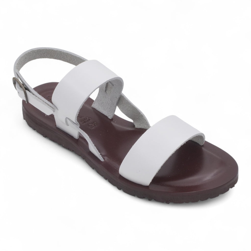'- ["Artigianato","Cuoieria Toscana","Donna","PE25","Sandali","Sandali Eleganti","Scarpe"] - Sandalo Frate Pelle Green Bay Dive Bianco 12 - Lupis SRL