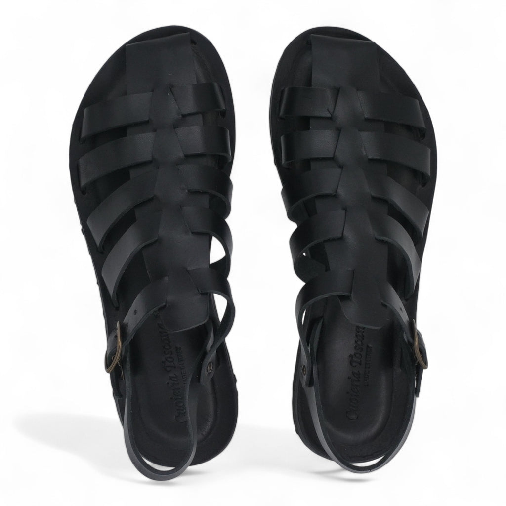 '- ["Artigianato","Cuoieria Toscana","Donna","PE25","Sandali","Sandali Eleganti","Scarpe"] - Sandalo Gabbietta Pelle Green Bay Dive Nero 111 - Lupis SRL