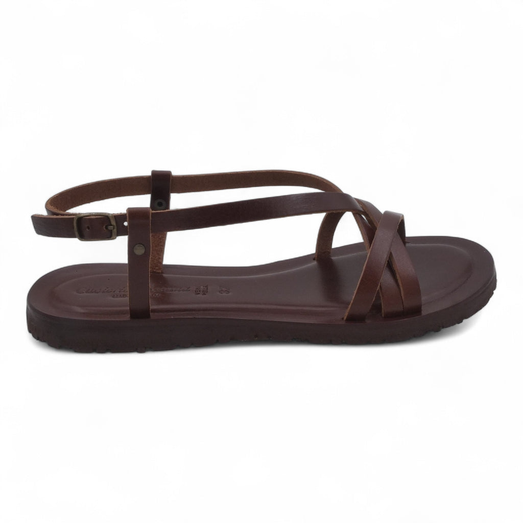 '- ["Artigianato","Cuoieria Toscana","Donna","PE25","Sandali","Sandali Eleganti","Scarpe"] - Sandalo Pelle Green Bay Dive Marrone 45 - Lupis SRL