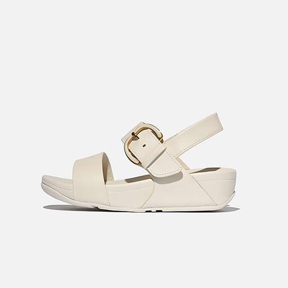 '- ["Donna","FitFlop","PE25","Sandali","Sandali Eleganti","Scarpe"] - Sandalo Platform Fitflop Lulu Resin Buckle Leather Back Strap Paris Beige - Lupis SRL
