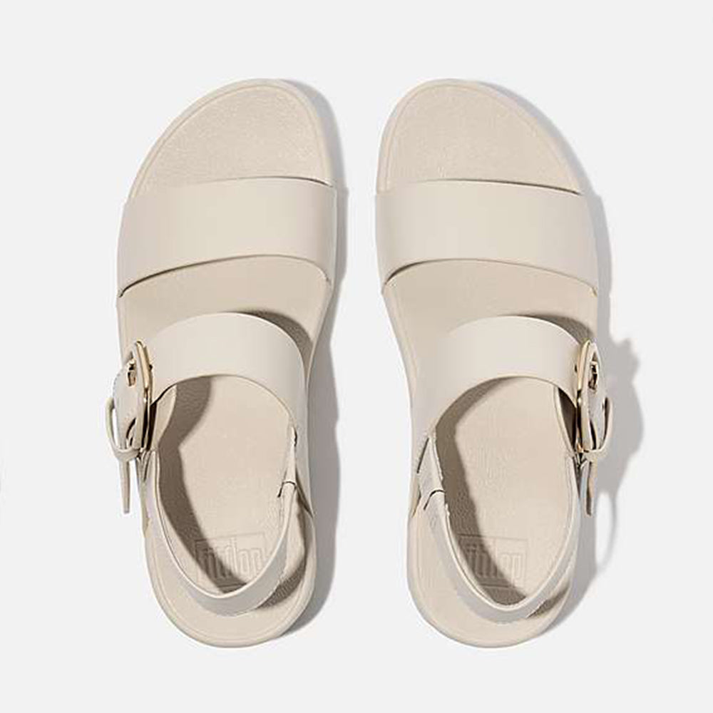 '- ["Donna","FitFlop","PE25","Sandali","Sandali Eleganti","Scarpe"] - Sandalo Platform Fitflop Lulu Resin Buckle Leather Back Strap Paris Beige - Lupis SRL