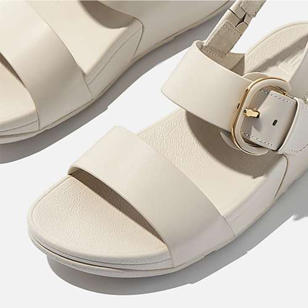 '- ["Donna","FitFlop","PE25","Sandali","Sandali Eleganti","Scarpe"] - Sandalo Platform Fitflop Lulu Resin Buckle Leather Back Strap Paris Beige - Lupis SRL