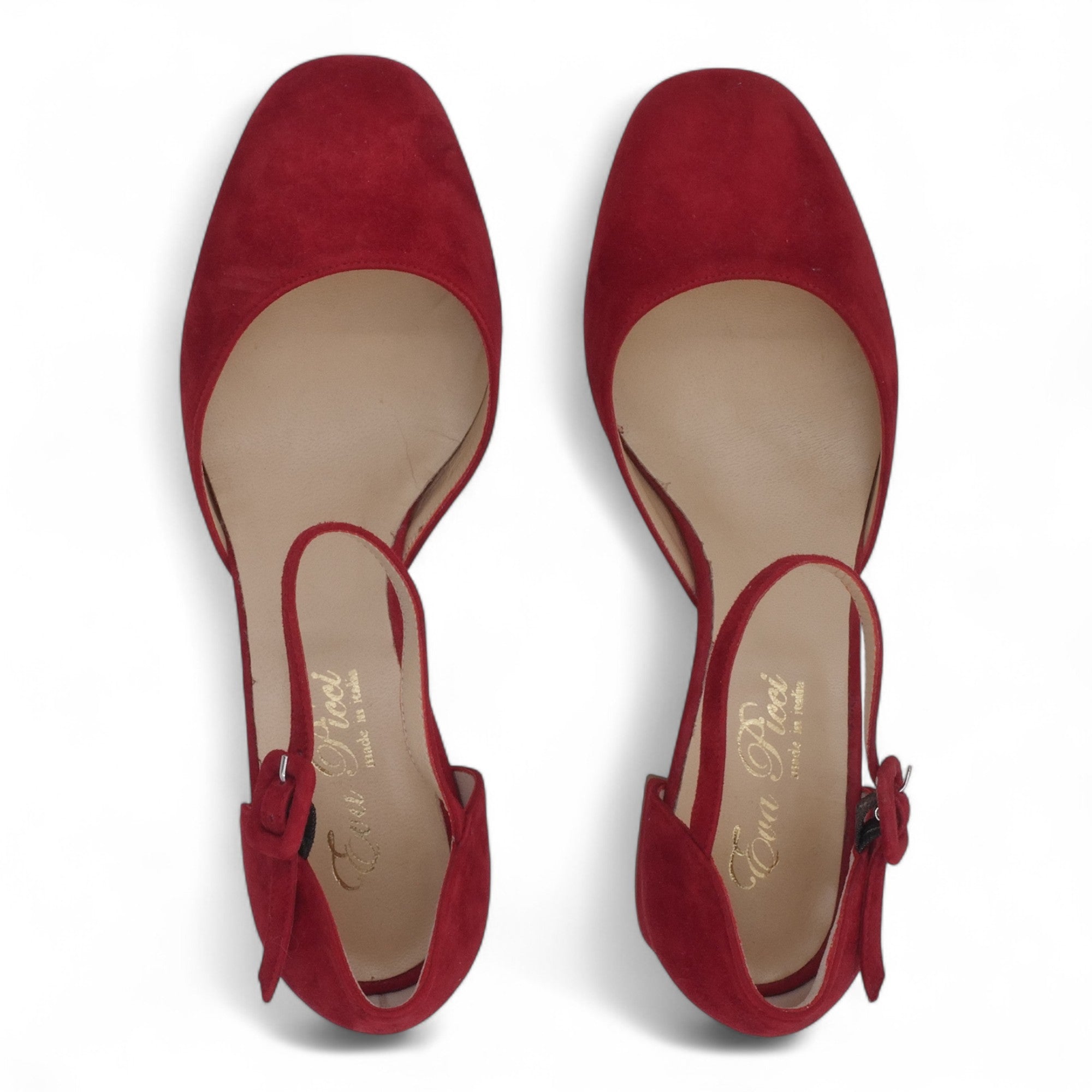 '- ["Artigianato","Cinturino","Donna","Eva Picci","Scarpe","Tacco"] - Scarpe Da Donna Eva Picci 2003 Aperta ai Lati in Pelle Rossa - Lupis SRL
