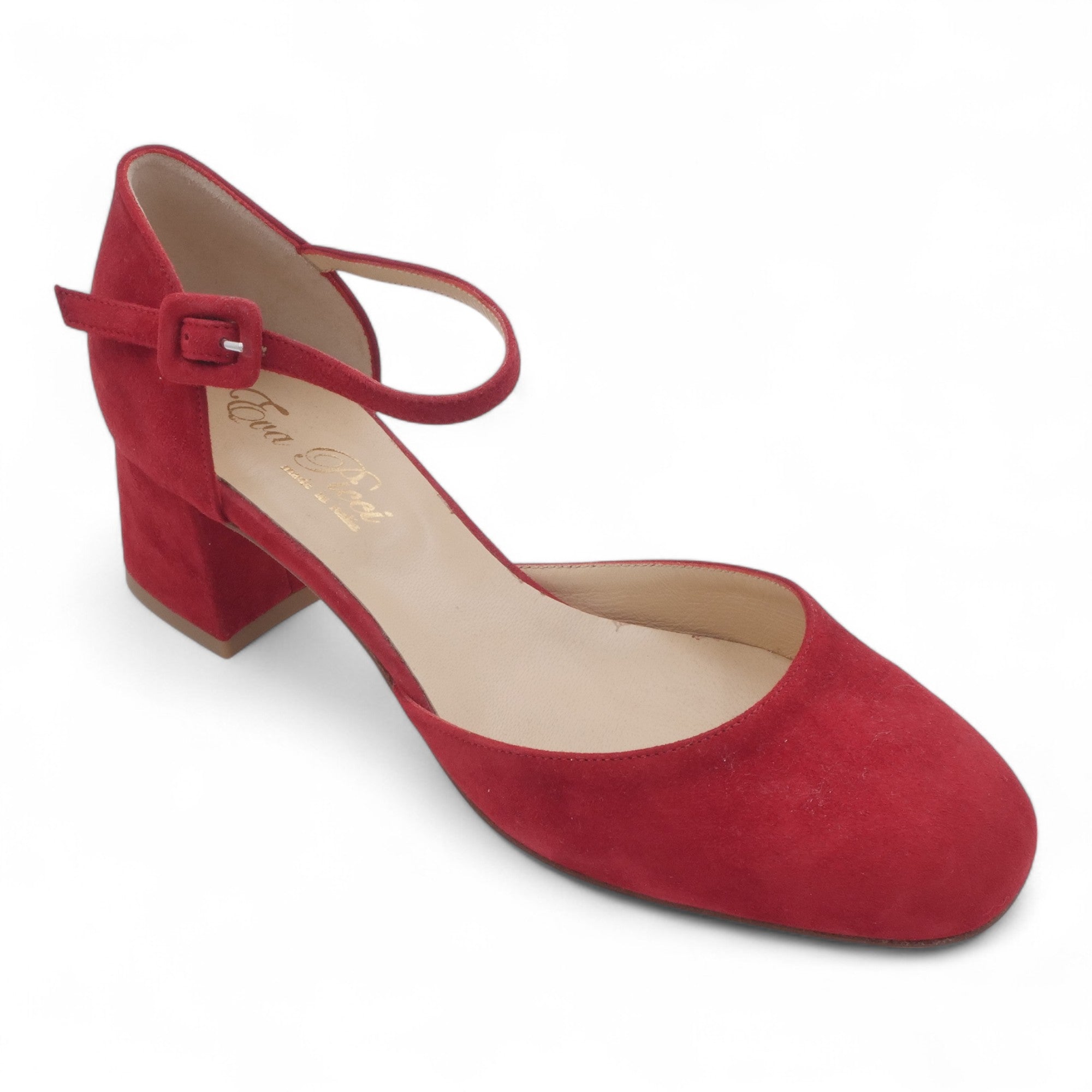 '- ["Artigianato","Cinturino","Donna","Eva Picci","Scarpe","Tacco"] - Scarpe Da Donna Eva Picci 2003 Aperta ai Lati in Pelle Rossa - Lupis SRL