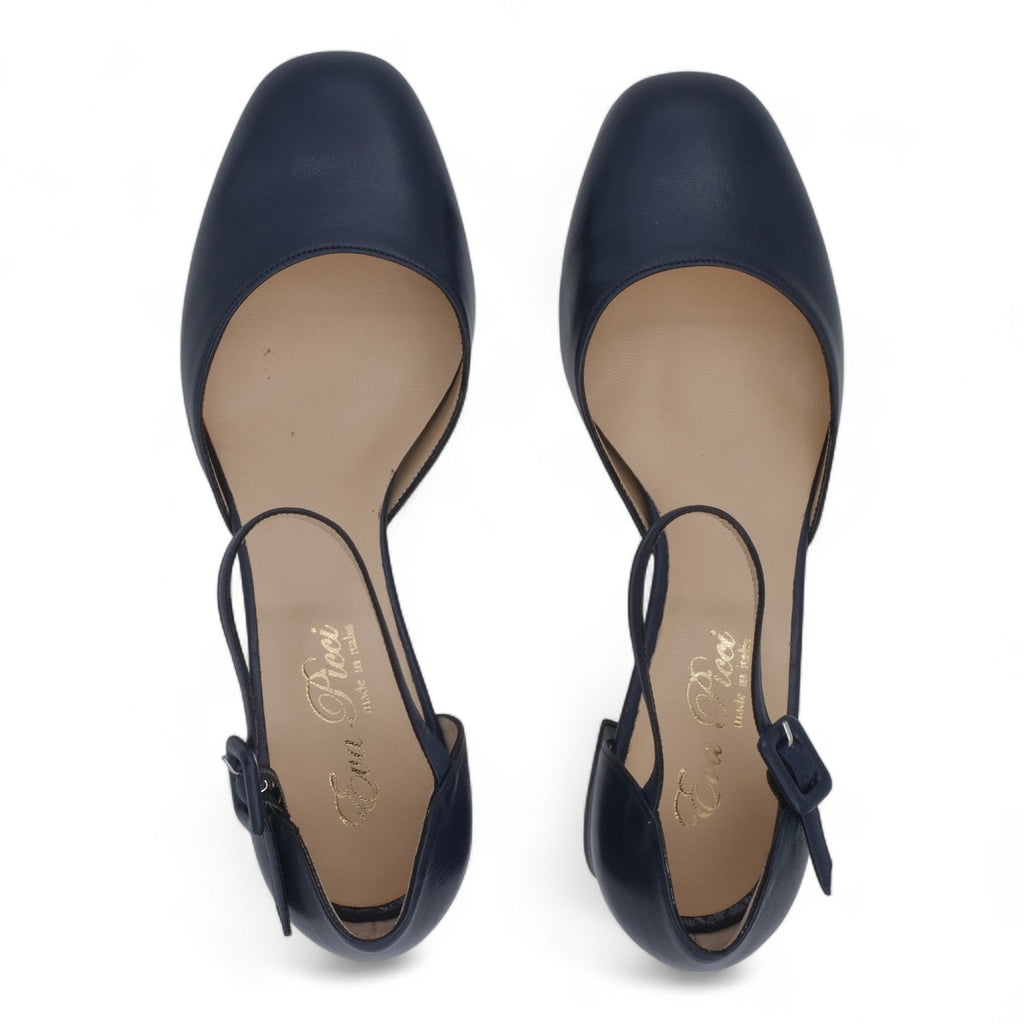 '- ["Artigianato","Cinturino","Donna","Eva Picci","Scarpe","Tacco"] - Scarpe Da Donna Eva Picci 2003 Blu Aperta Ai Lati - Lupis SRL