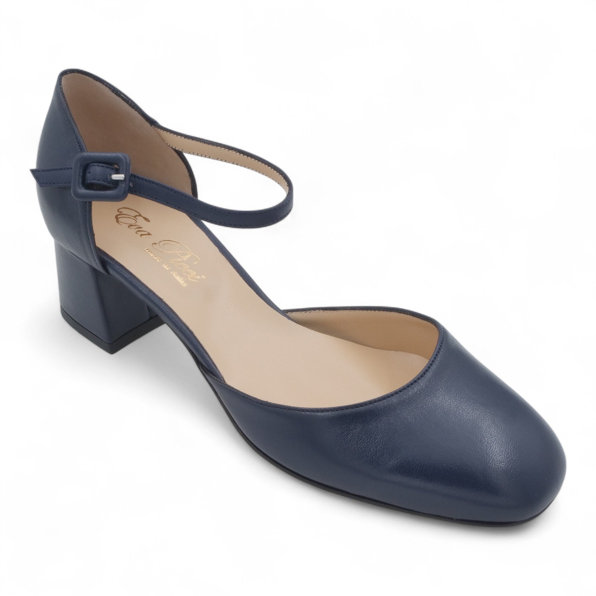 '- ["Artigianato","Cinturino","Donna","Eva Picci","Scarpe","Tacco"] - Scarpe Da Donna Eva Picci 2003 Blu Aperta Ai Lati - Lupis SRL