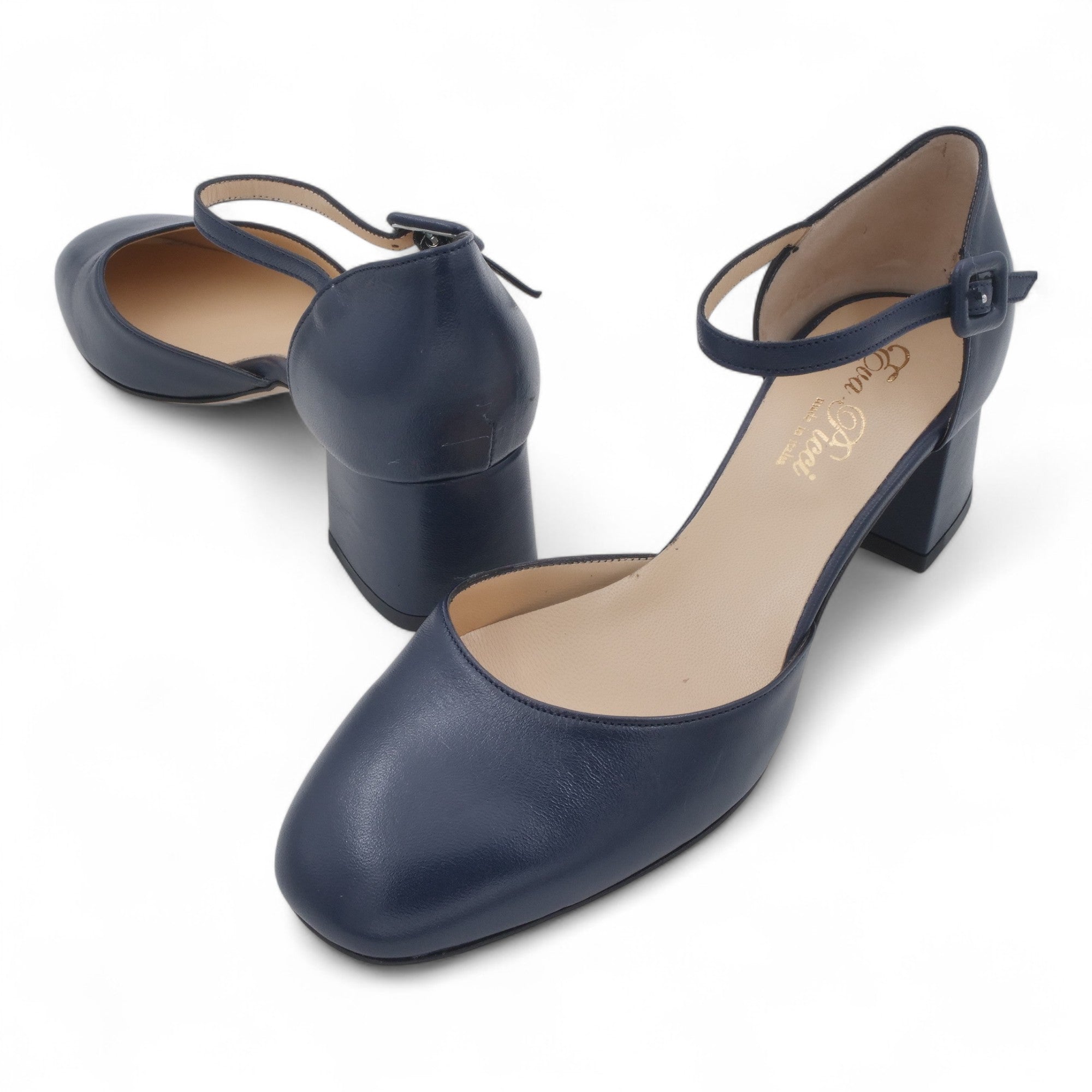 '- ["Artigianato","Cinturino","Donna","Eva Picci","Scarpe","Tacco"] - Scarpe Da Donna Eva Picci 2003 Blu Aperta Ai Lati - Lupis SRL