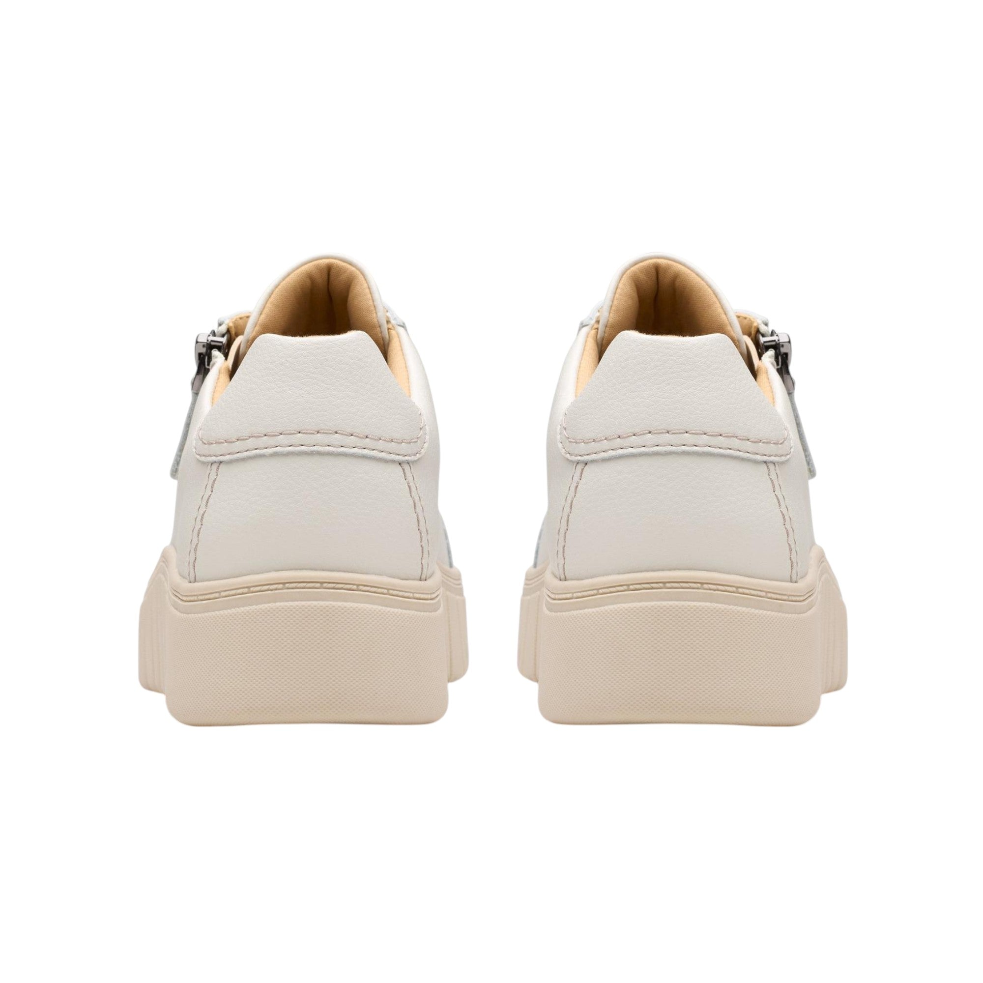 Clarks Mykah Joy Off White Leather Women's Sports Shoes 26184245