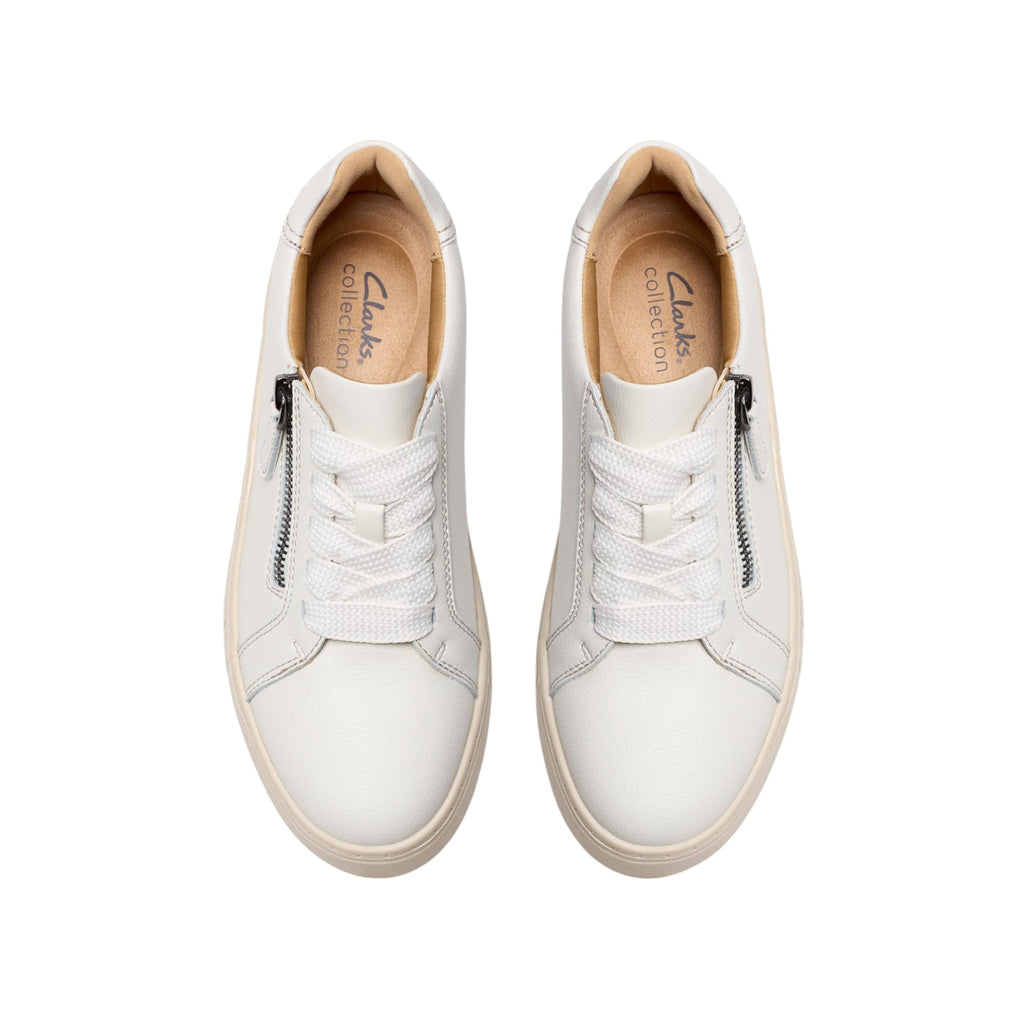 Clarks Mykah Joy Off White Leather Women's Sports Shoes 26184245