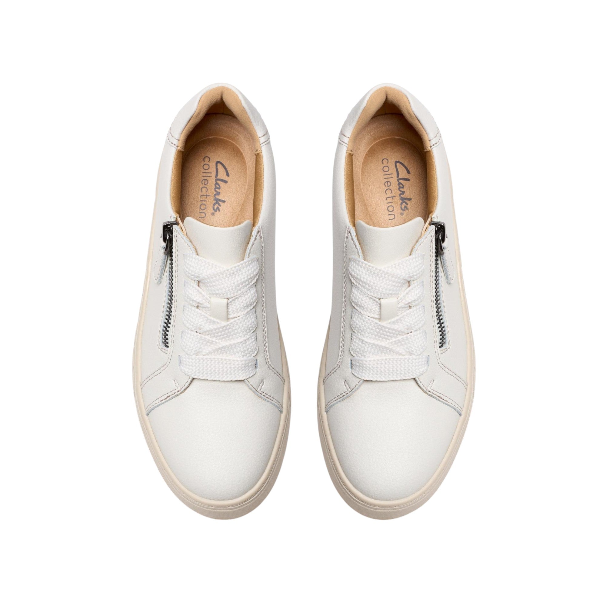 Clarks Mykah Joy Off White Leather Women's Sports Shoes 26184245