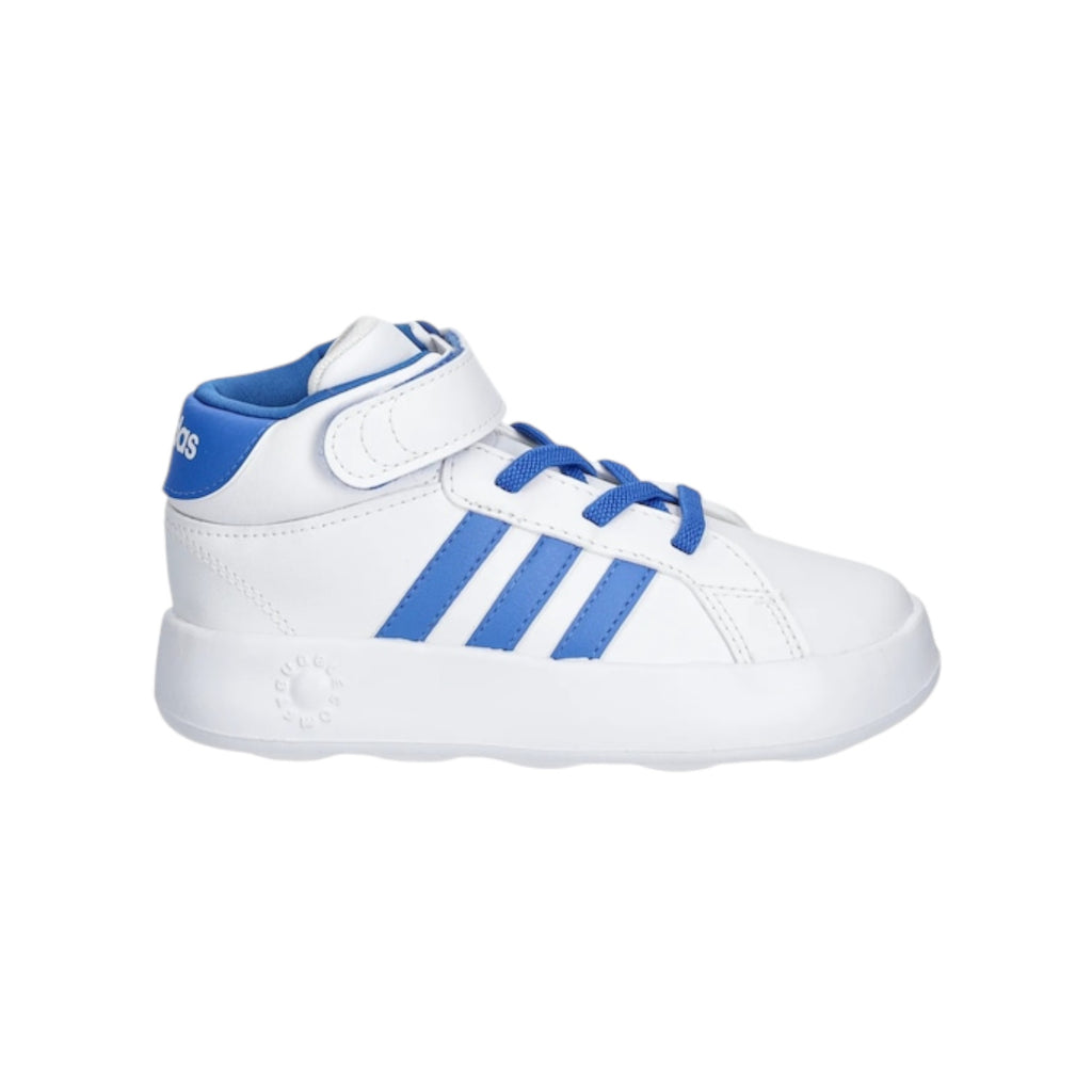 '- ["Adidas","FW25","Kids","Scarpe","Scarpe sportive","Sneakers"] - Scarpe sportive Kids Adidas Grand Court Mid I Sintetico Tessuto Bianco Blu JQ5678 - Lupis SRL
